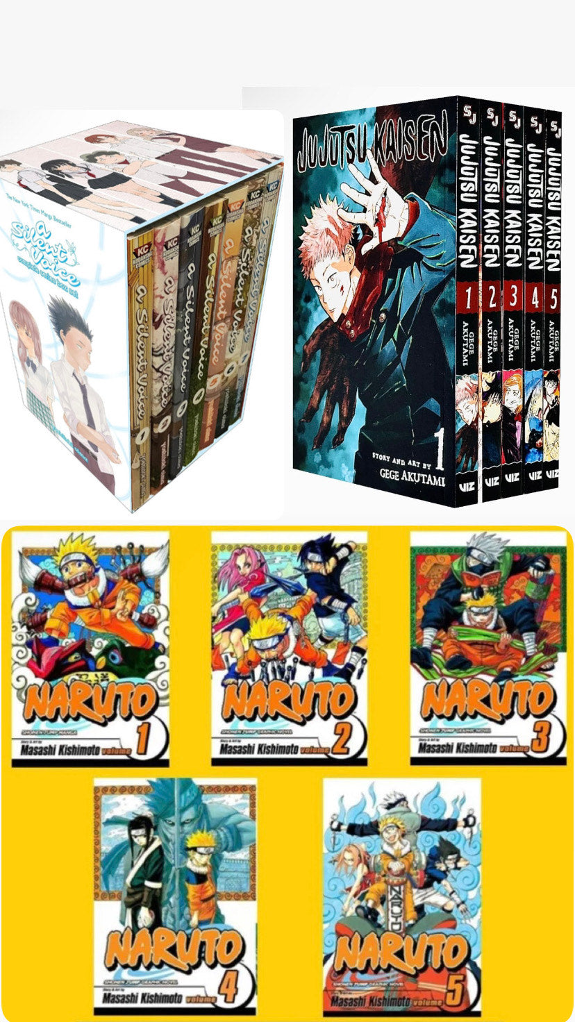 "Echoes Beyond the Silence" A Silent Voice Complete Series Box Set 1-7 || Jujutsu Kaisen, Vol. 1-10 Naruto Box Set 1-10 💥 With Bonus Manga Wall Framed Poster! - bestbooksdeals