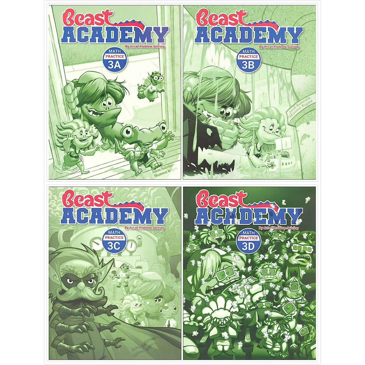 Art of Problem Solving: Beast Academy Grade 3 Practice Workbook Set (4 Books)- Practice 3A, 3B, 3C, 3D  B089Y93S2W