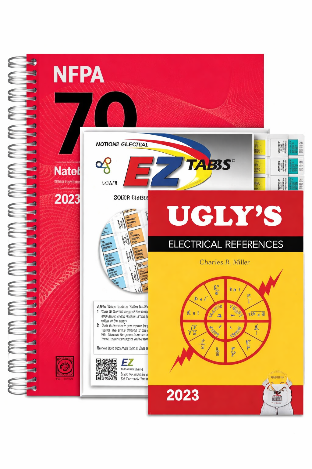 2023 NEC Code Book Paperback NFPA70 + 2023 Ugly's Electrical Reference Spiral with Color Coded EZ Tabs