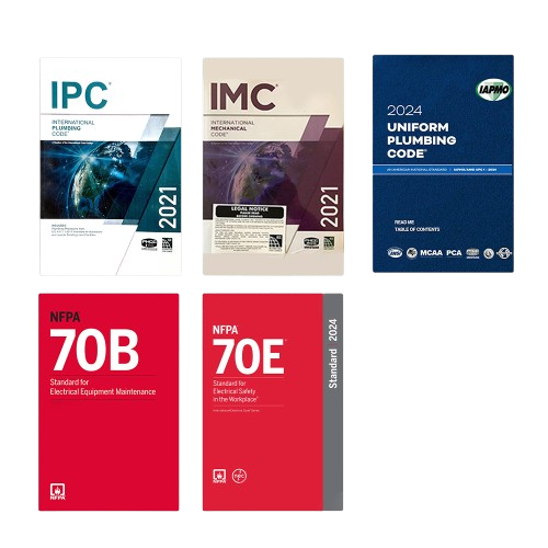 2021–2024 MEP & Electrical Safety Code Bundle: IPC, IMC, UPC, NFPA 70B & 70E - bestbooksdeals