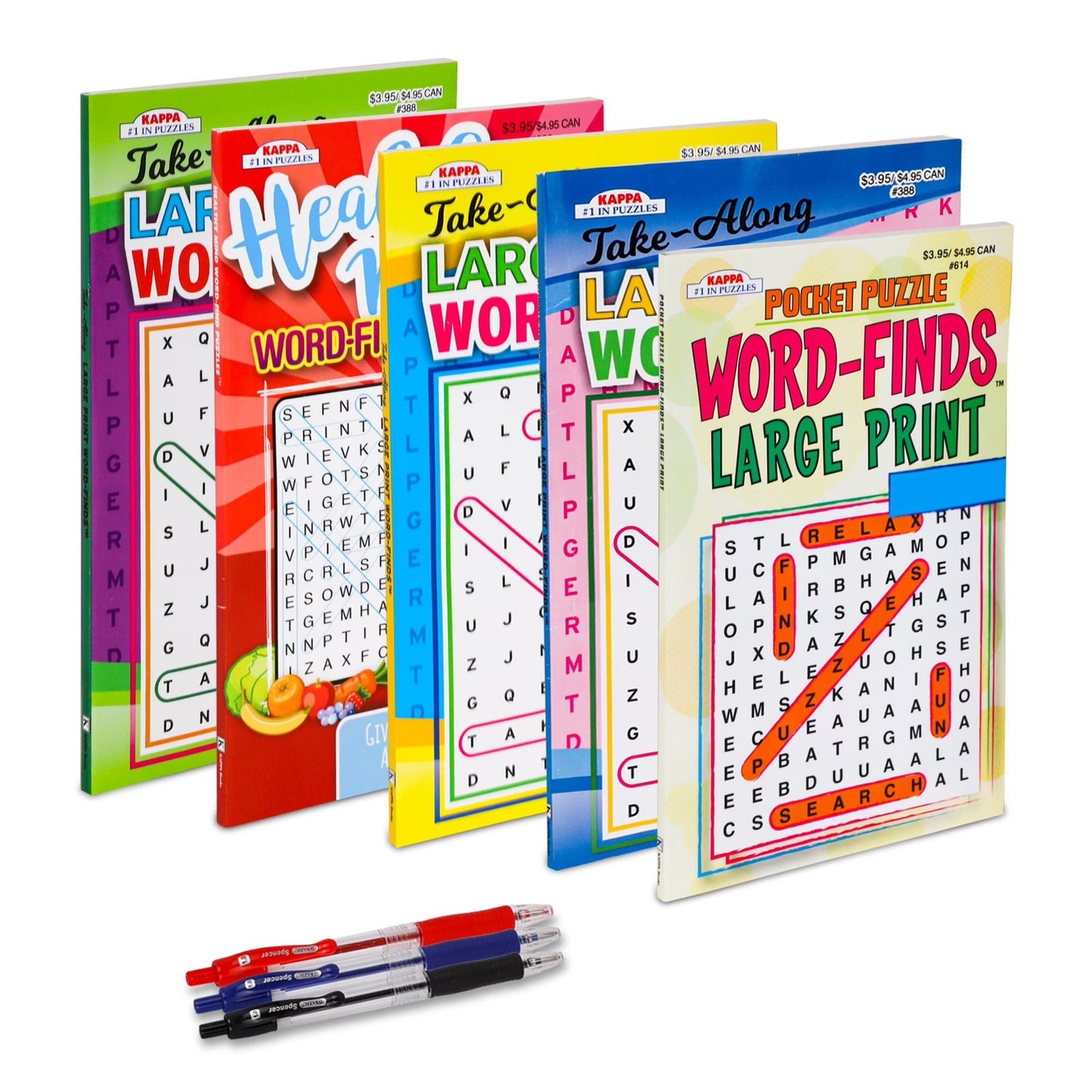VARIETY SAVINGS 5-Pack 450+ Travel-Size WordSearch Puzzle Books for Adults, Aging Seniors Brain Stimulation Large Print Words Activity Books (Variety Pack Bulk), Paperback – Digest Size 8x5” B09P9WBCWR
